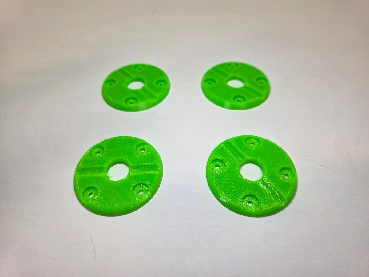 Hood Pin scuff pads with pin channel - Neon Green