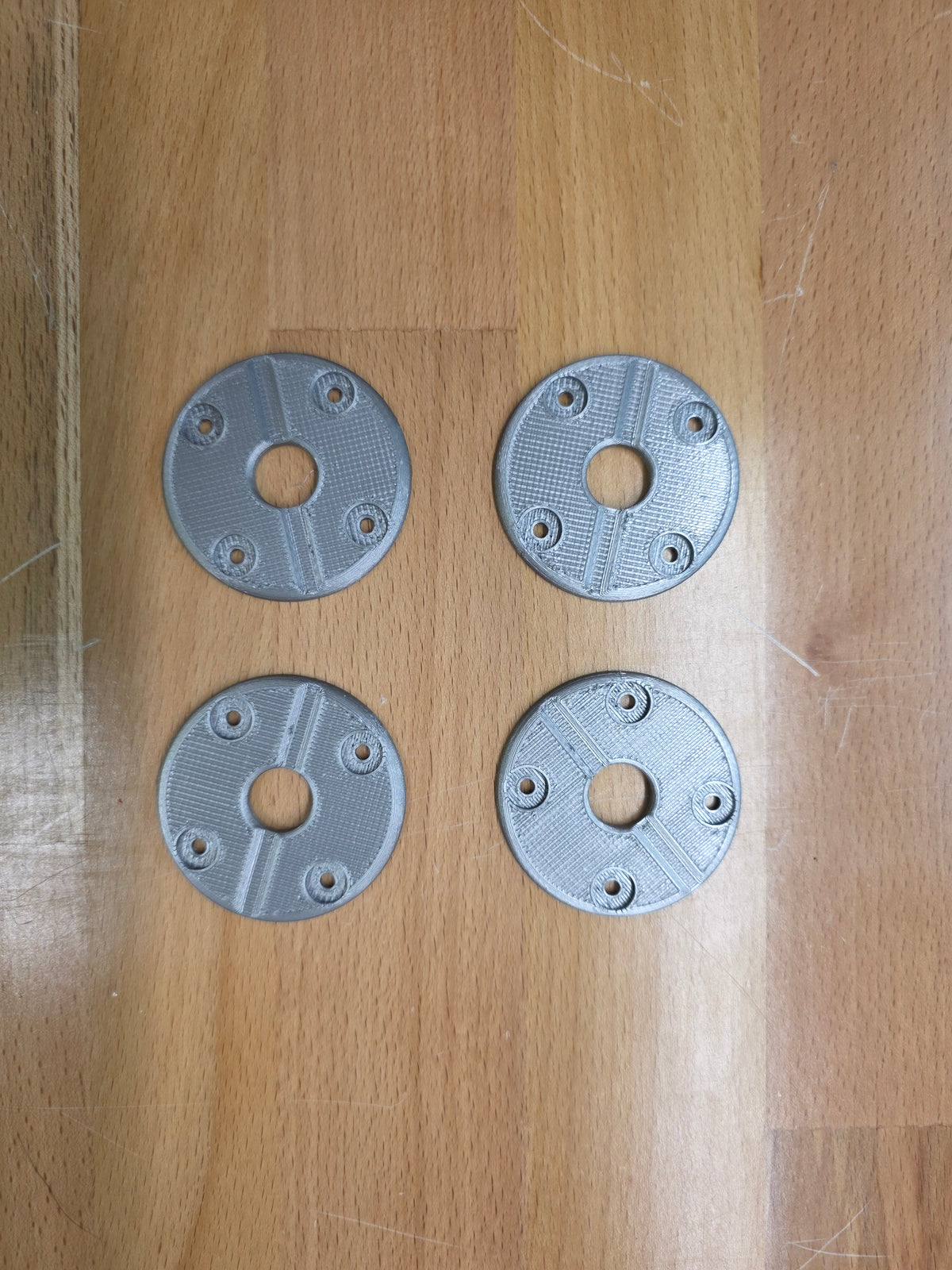 Hood Pin scuff pads with pin channel - Metallic Silver